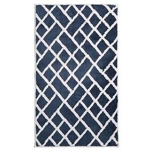 Hotel Collection Geometric Cotton 22" x 36" Bath Rug - Navy